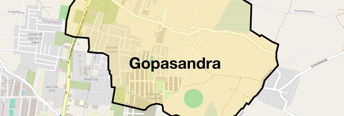 Location Map of Gopasandra, Bangalore
