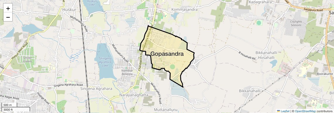 Location Map of Gopasandra, Bangalore