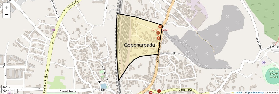 Location Map of Gopcharpada, Palghar