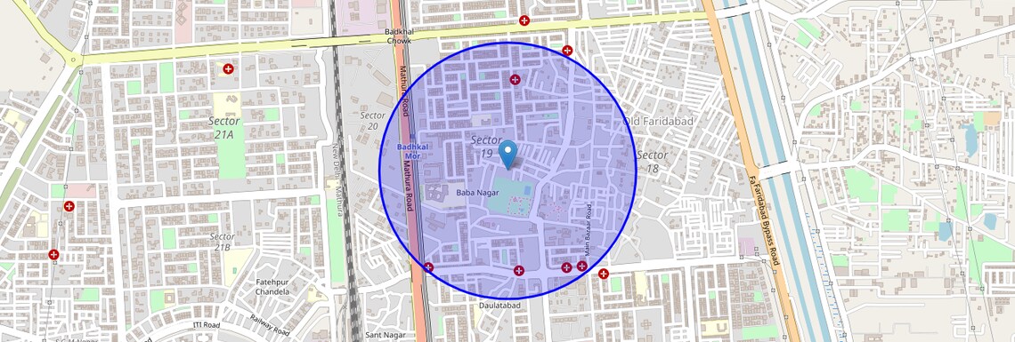 Location Map of Gopi Colony, Faridabad