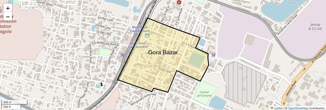 Location Map of Gora Bazar, Kolkata