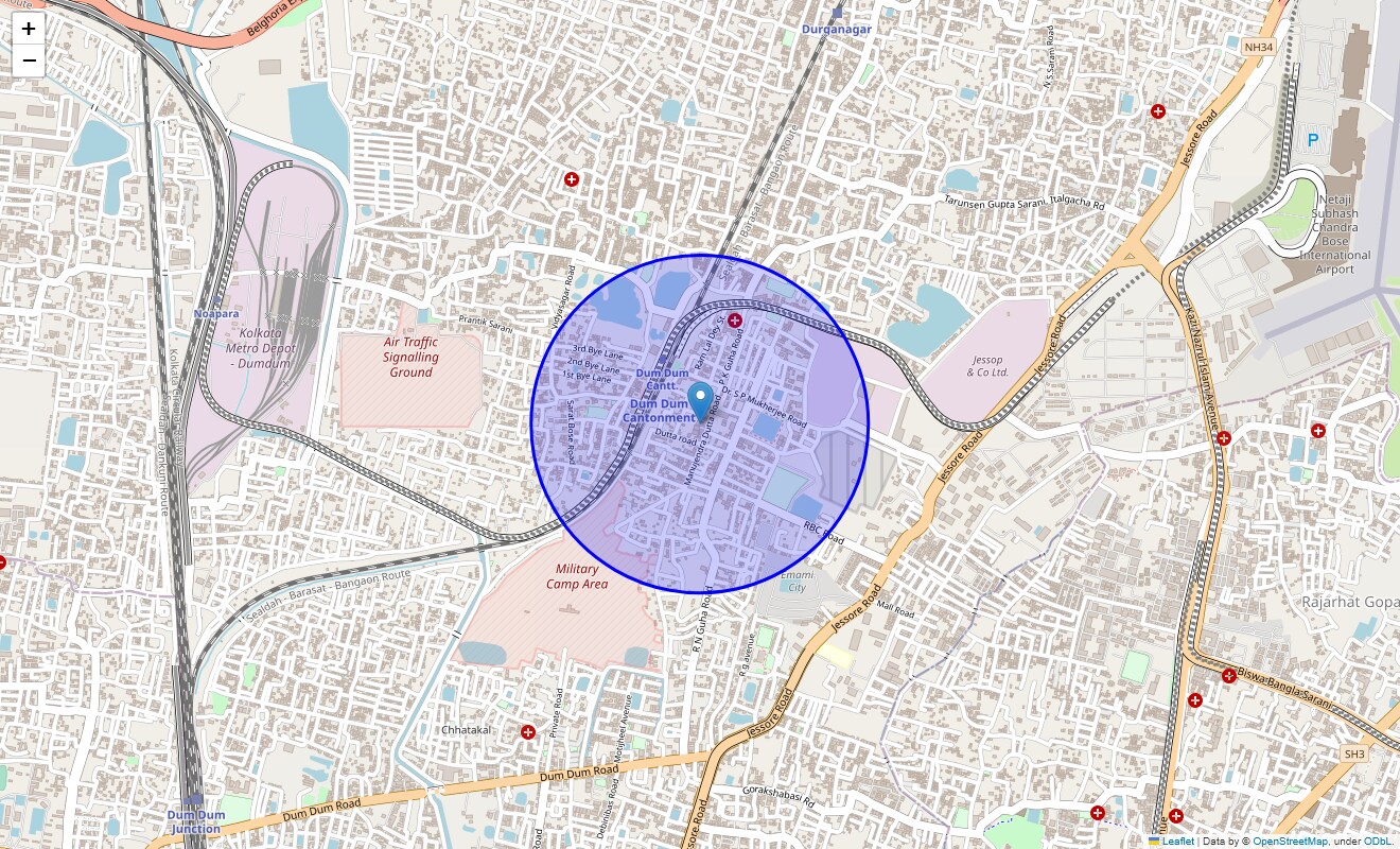 Location Map of Gora Bazar, Kolkata