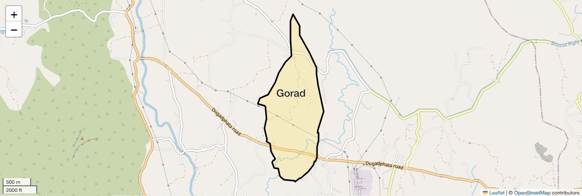 Location Map of Gorad, Thane