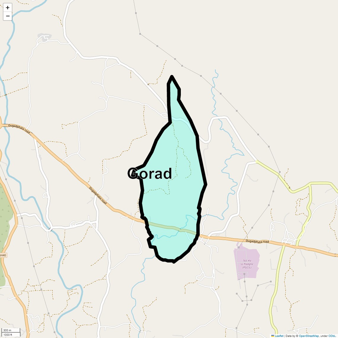Location Map of Gorad, Thane
