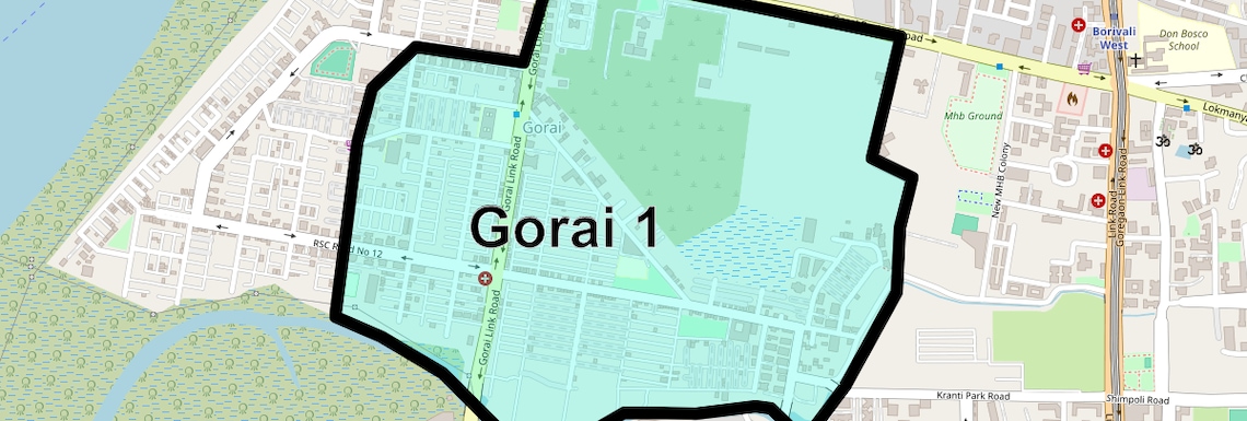 Location Map of Gorai 1, Mumbai