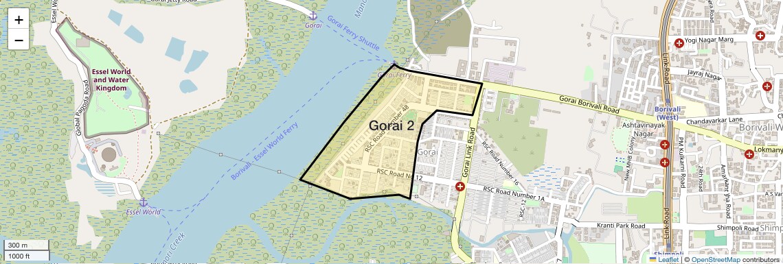 Location Map of Gorai 2, Mumbai