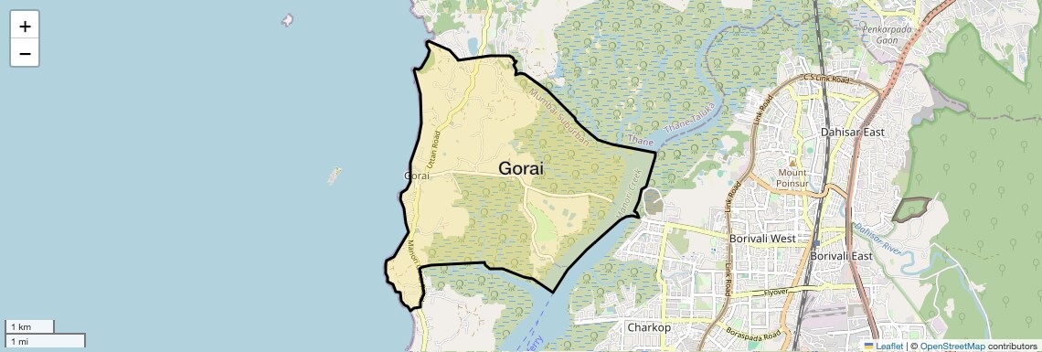 Location Map of Gorai, Mumbai