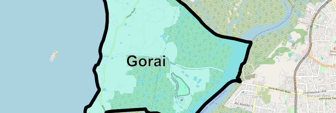 Location Map of Gorai, Mumbai