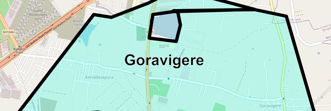 Location Map of Goravigere, Bangalore