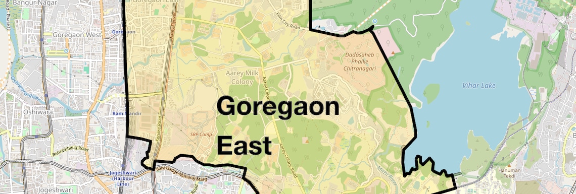 Location Map of Goregaon East, Mumbai