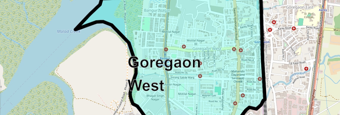 Location Map of Goregaon West, Mumbai
