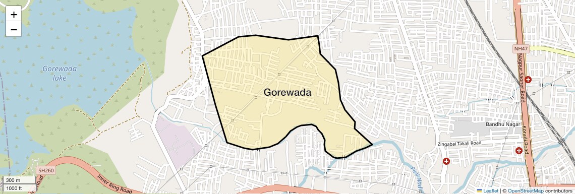 Location Map of Gorewada, Nagpur
