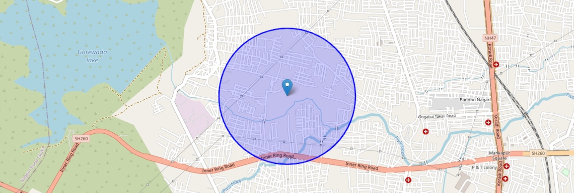 Location Map of Gorewada, Nagpur