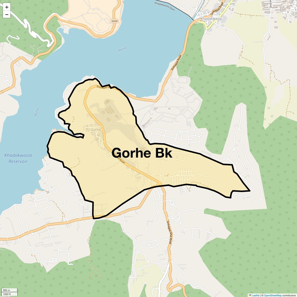 Location Map of Gorhe Bk, Pune