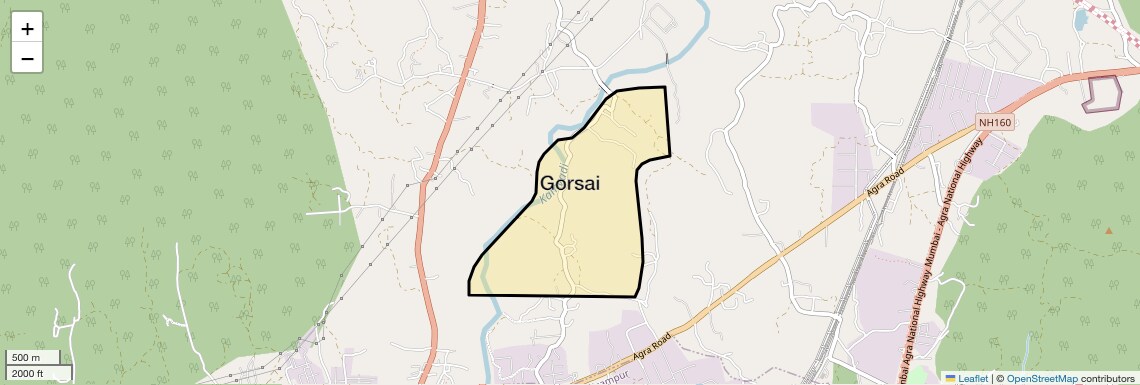 Location Map of Gorsai, Thane
