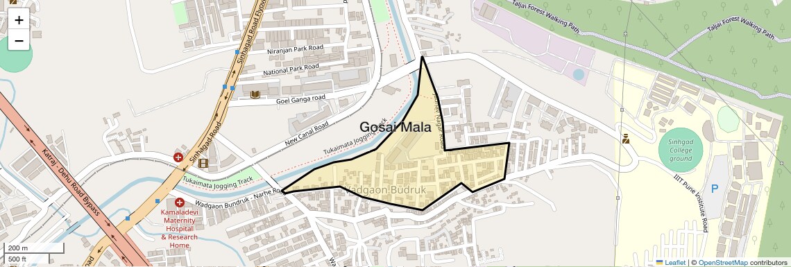 Location Map of Gosai Mala, Pune