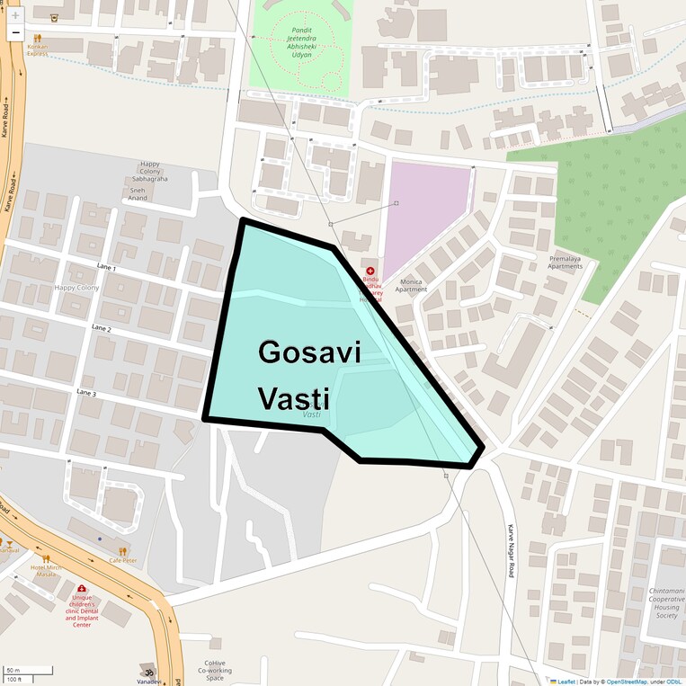 Location Map of Gosavi Vasti