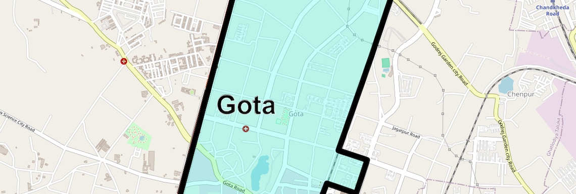 Location Map of Gota, Ahmedabad