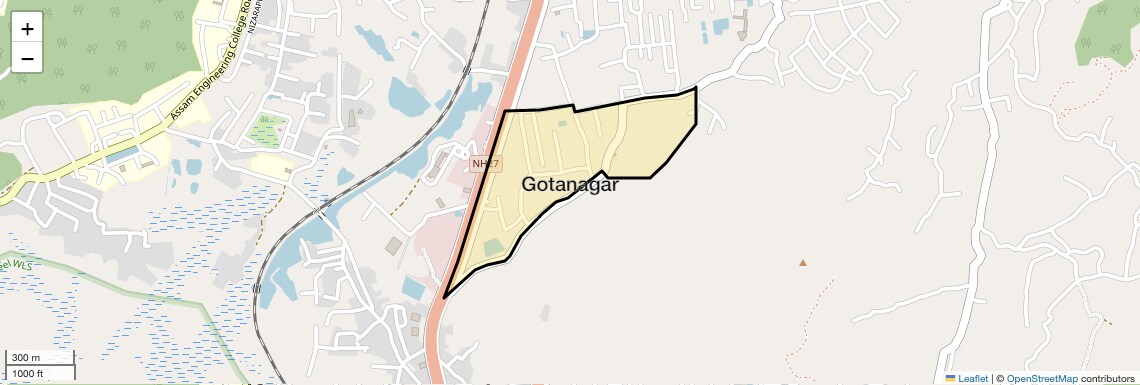 Location Map of Gotanagar, Guwahati