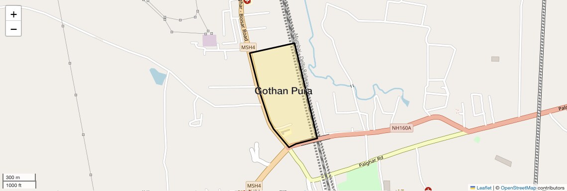Location Map of Gothan Pura, Palghar