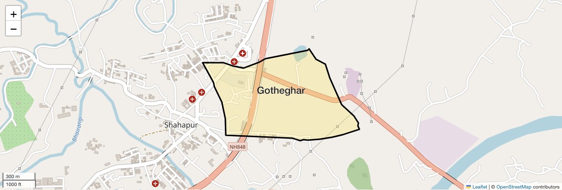 Location Map of Gotheghar, Thane