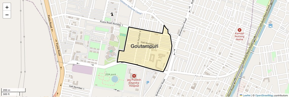 Location Map of Goutampuri, Delhi