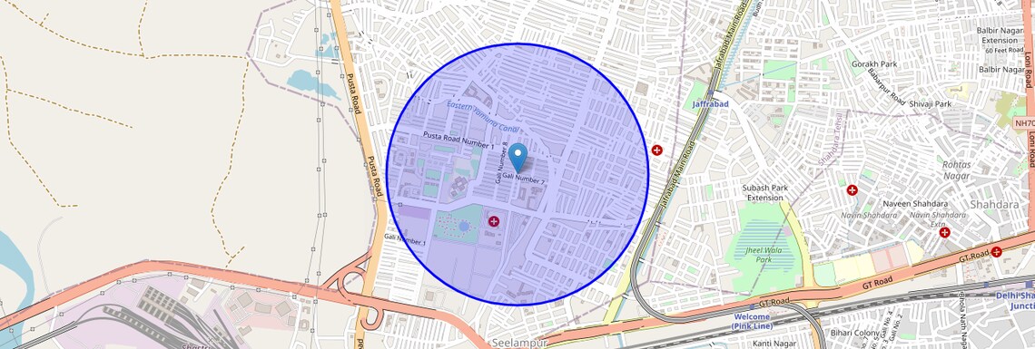 Location Map of Goutampuri, Delhi