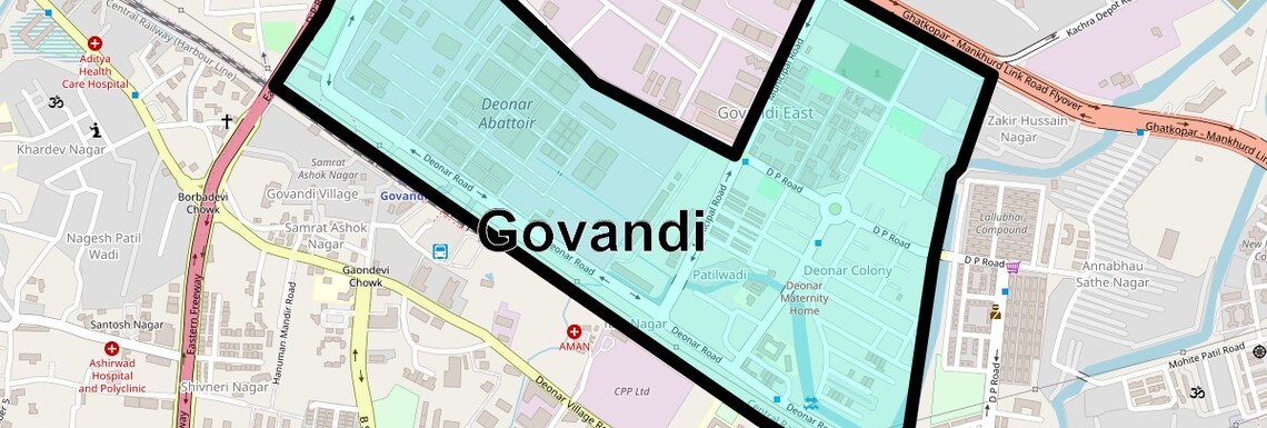 Location Map of Govandi, Mumbai