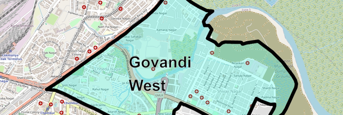Location Map of Govandi West, Mumbai