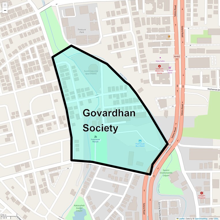 Location Map of Govardhan Society