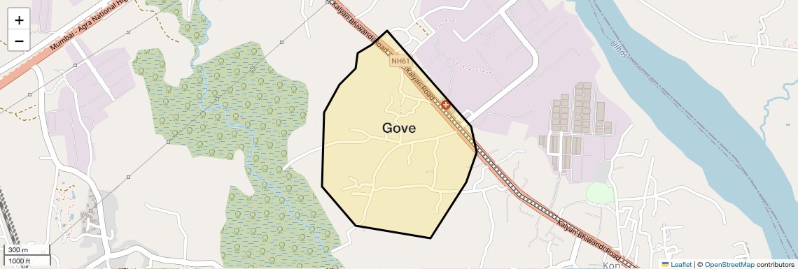 Location Map of Gove, Thane