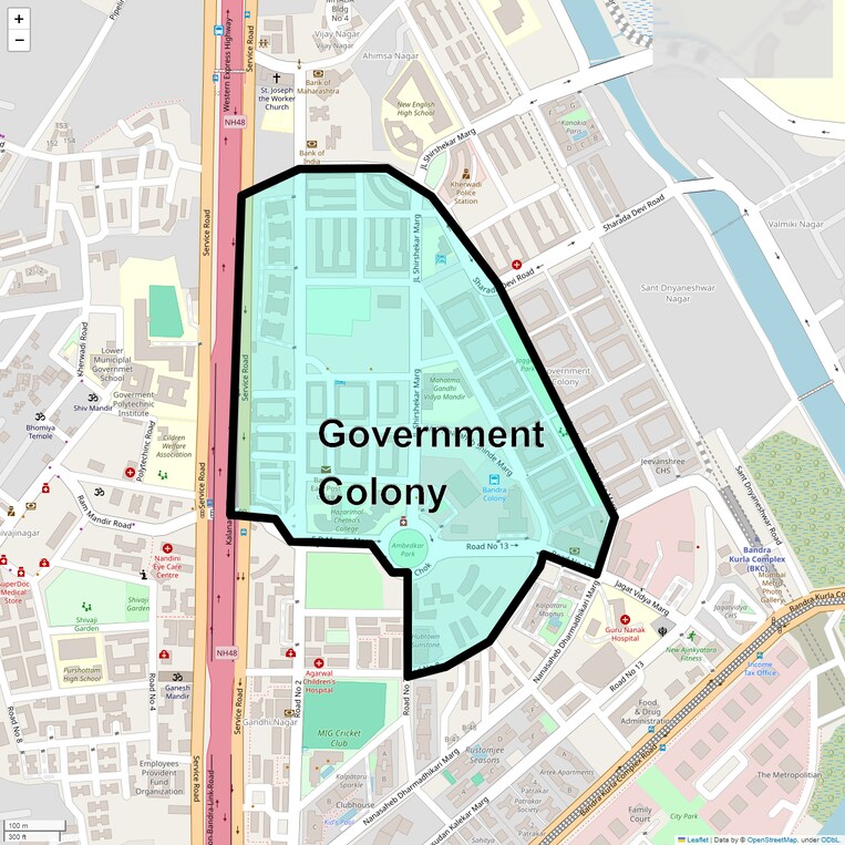 Location Map of Government Colony