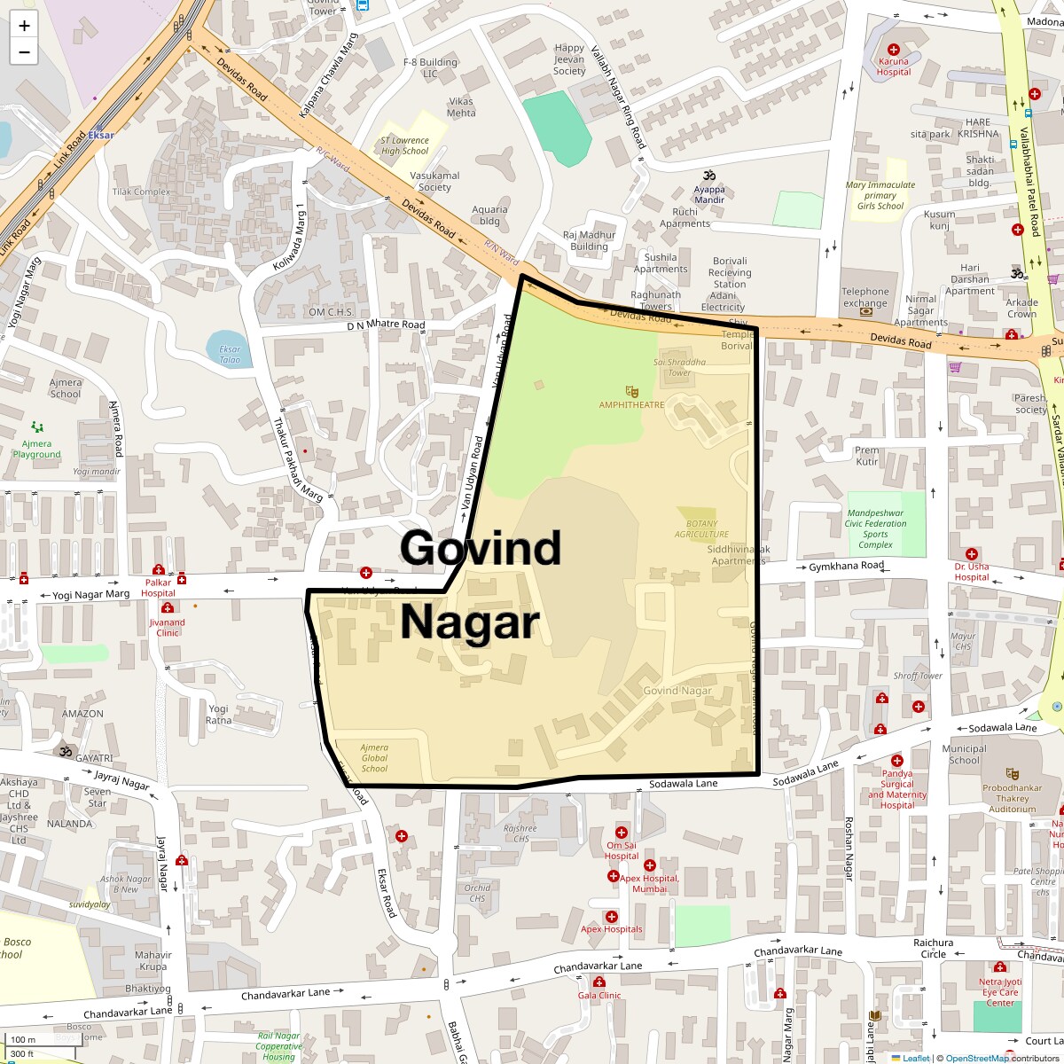 Location Map of Govind Nagar, Mumbai