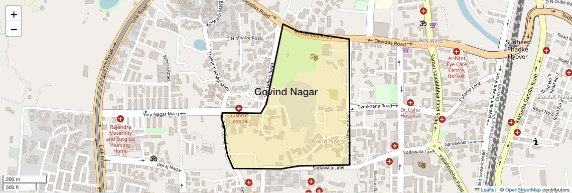 Location Map of Govind Nagar, Mumbai