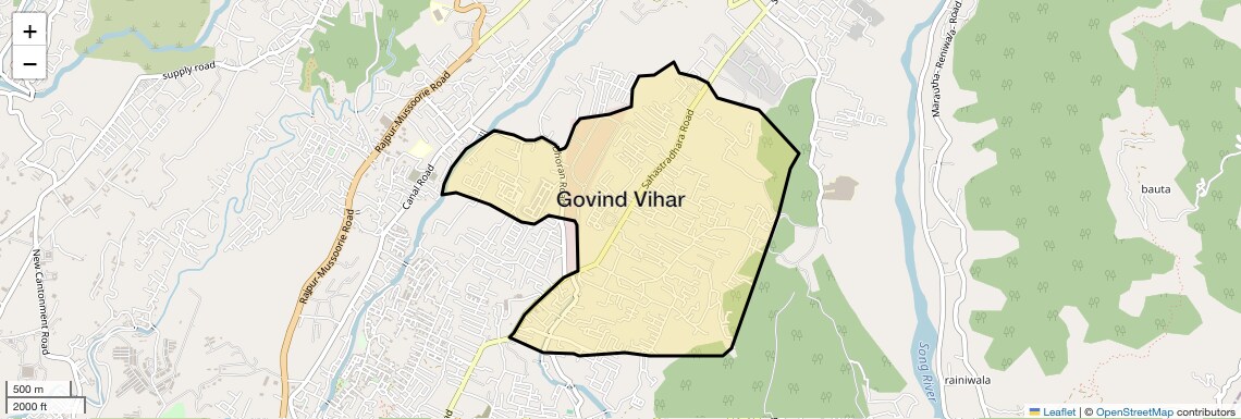 Location Map of Govind Vihar, Dehradun