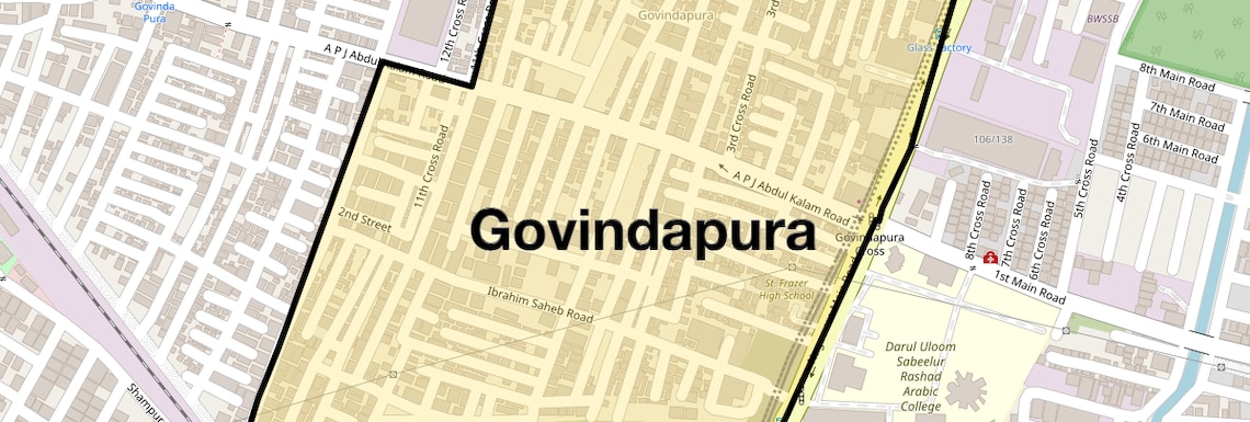 Location Map of Govindapura, Bangalore