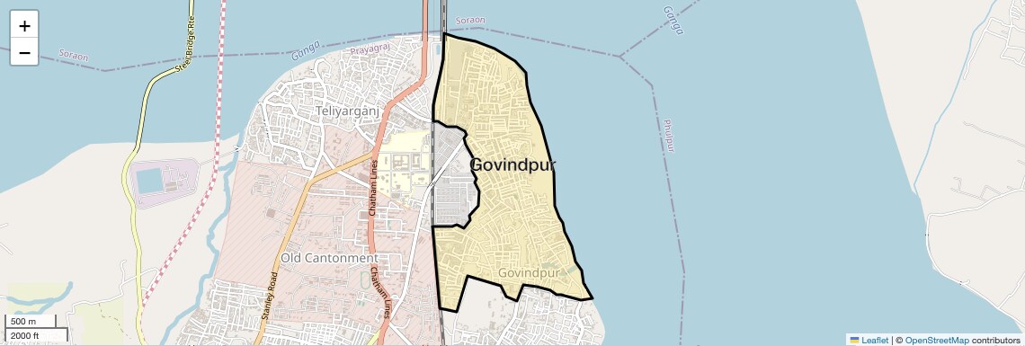 Location Map of Govindpur, Allahabad