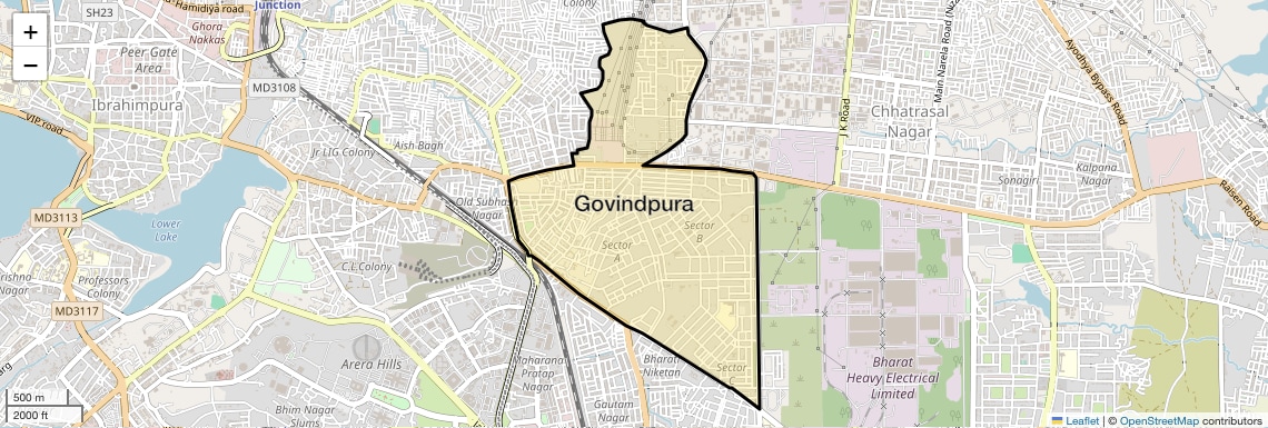 Location Map of Govindpura, Bhopal