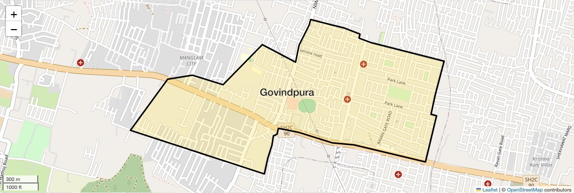 Location Map of Govindpura, Jaipur