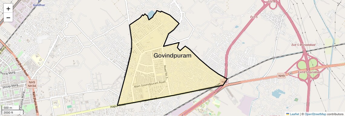 Location Map of Govindpuram, Ghaziabad