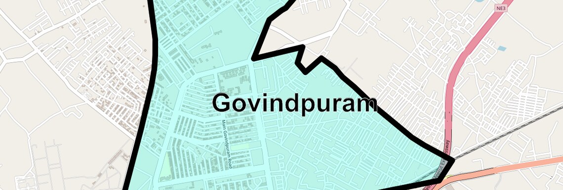 Location Map of Govindpuram, Ghaziabad