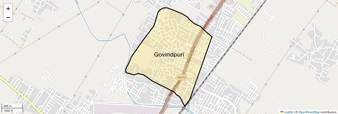Location Map of Govindpuri, Ghaziabad