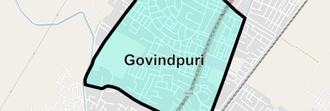 Location Map of Govindpuri, Ghaziabad