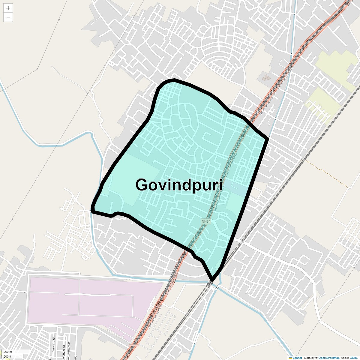 Location Map of Govindpuri, Ghaziabad