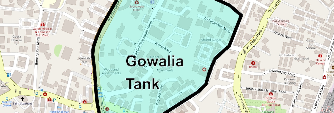 Location Map of Gowalia Tank, Mumbai