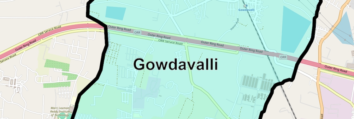 Location Map of Gowdavalli, Hyderabad