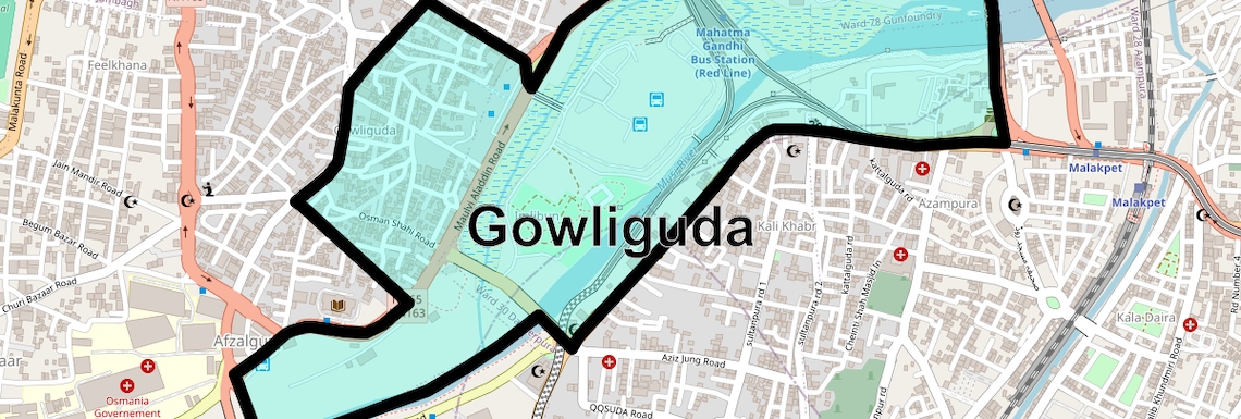 Location Map of Gowliguda, Hyderabad