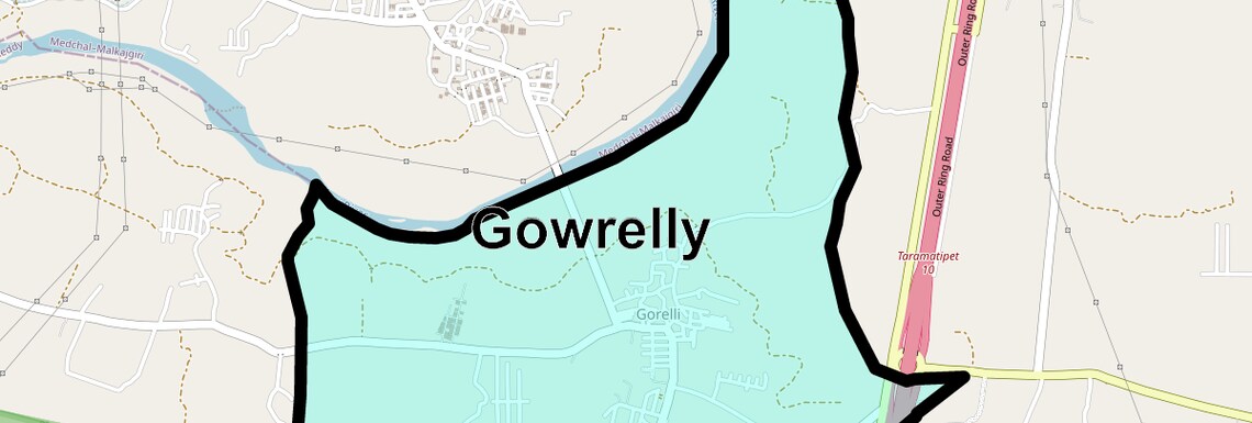 Location Map of Gowrelly, Hyderabad