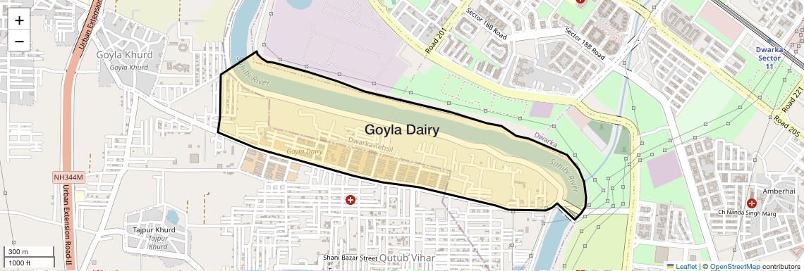 Location Map of Goyla Dairy, Delhi