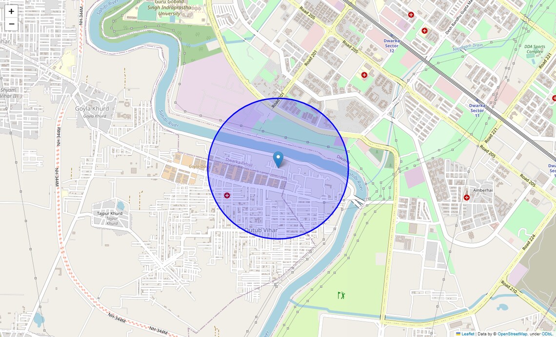Location Map of Goyla Dairy, Delhi